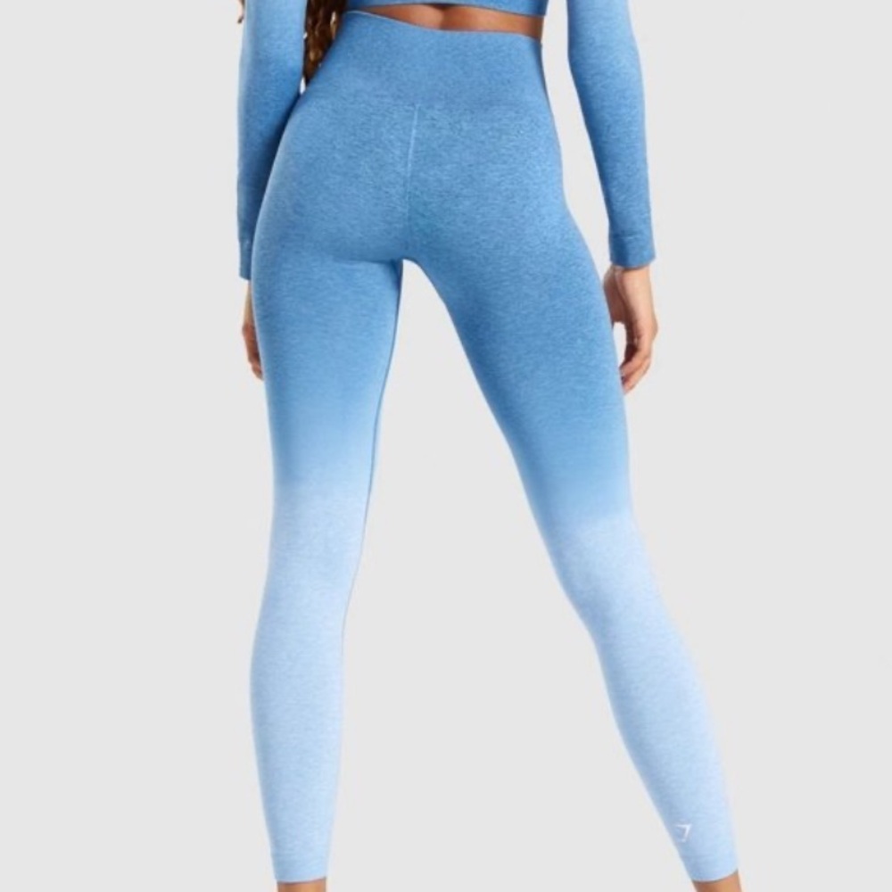 NWOT Gymshark Blue Ombré Athleisure Activewear Workout Gym Leggings Size XS - Picture 2 of 9